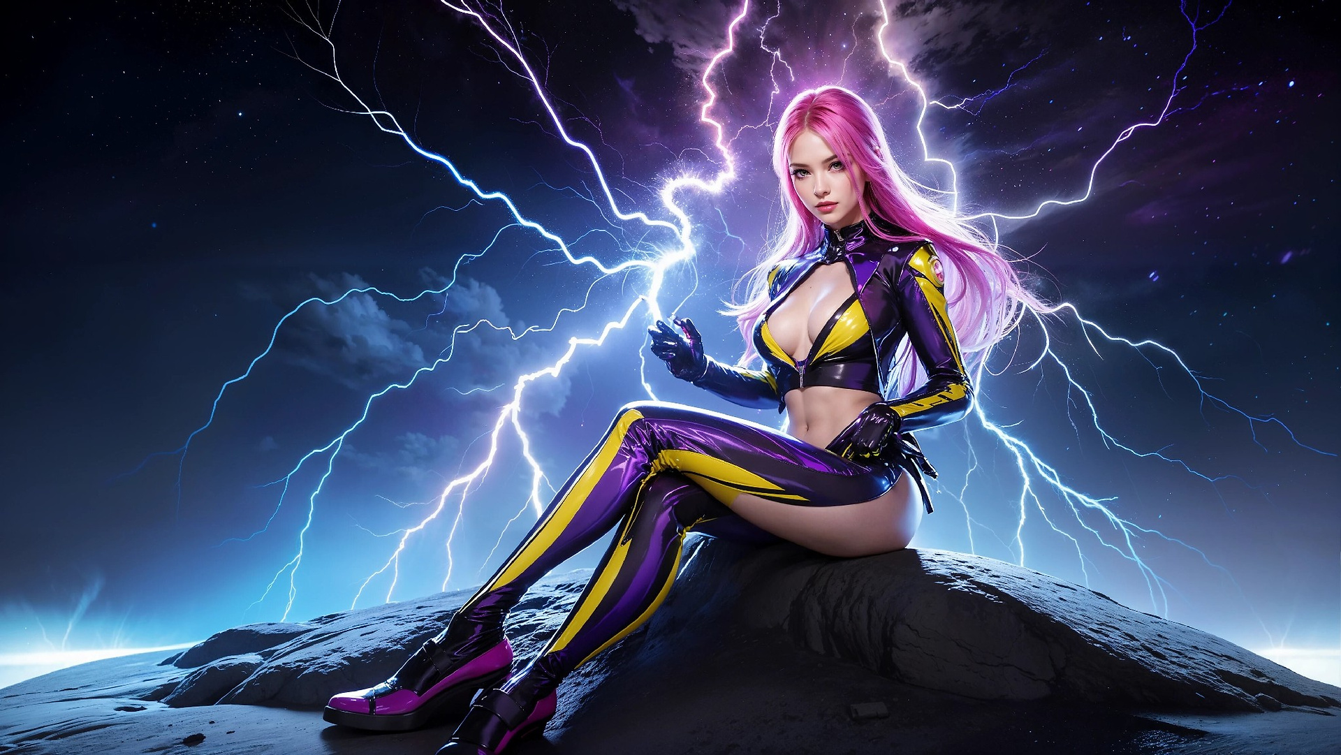 Charming Girl in an Alien Thunderstorm World