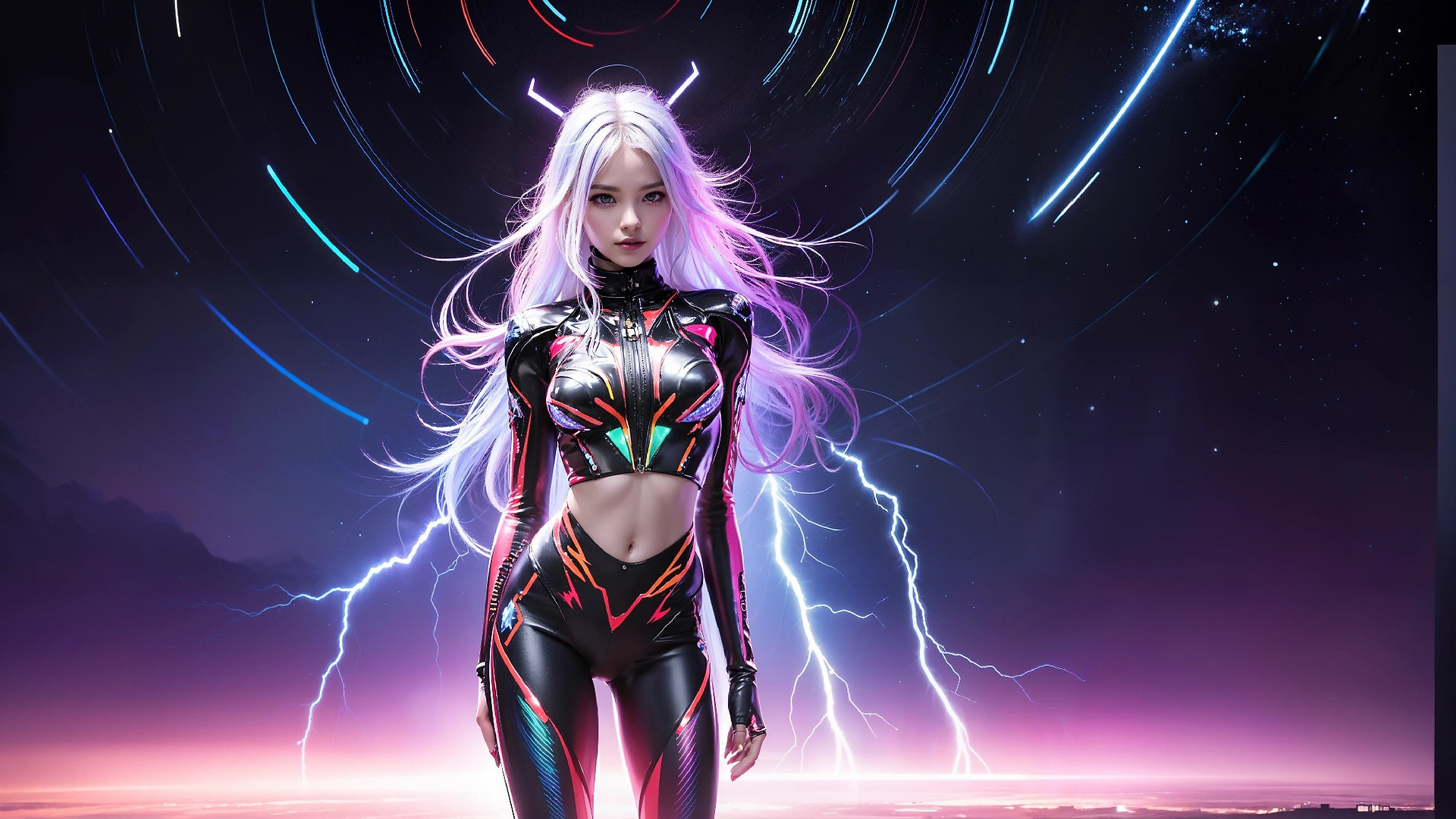 Charming Girl in an Alien Thunderstorm World