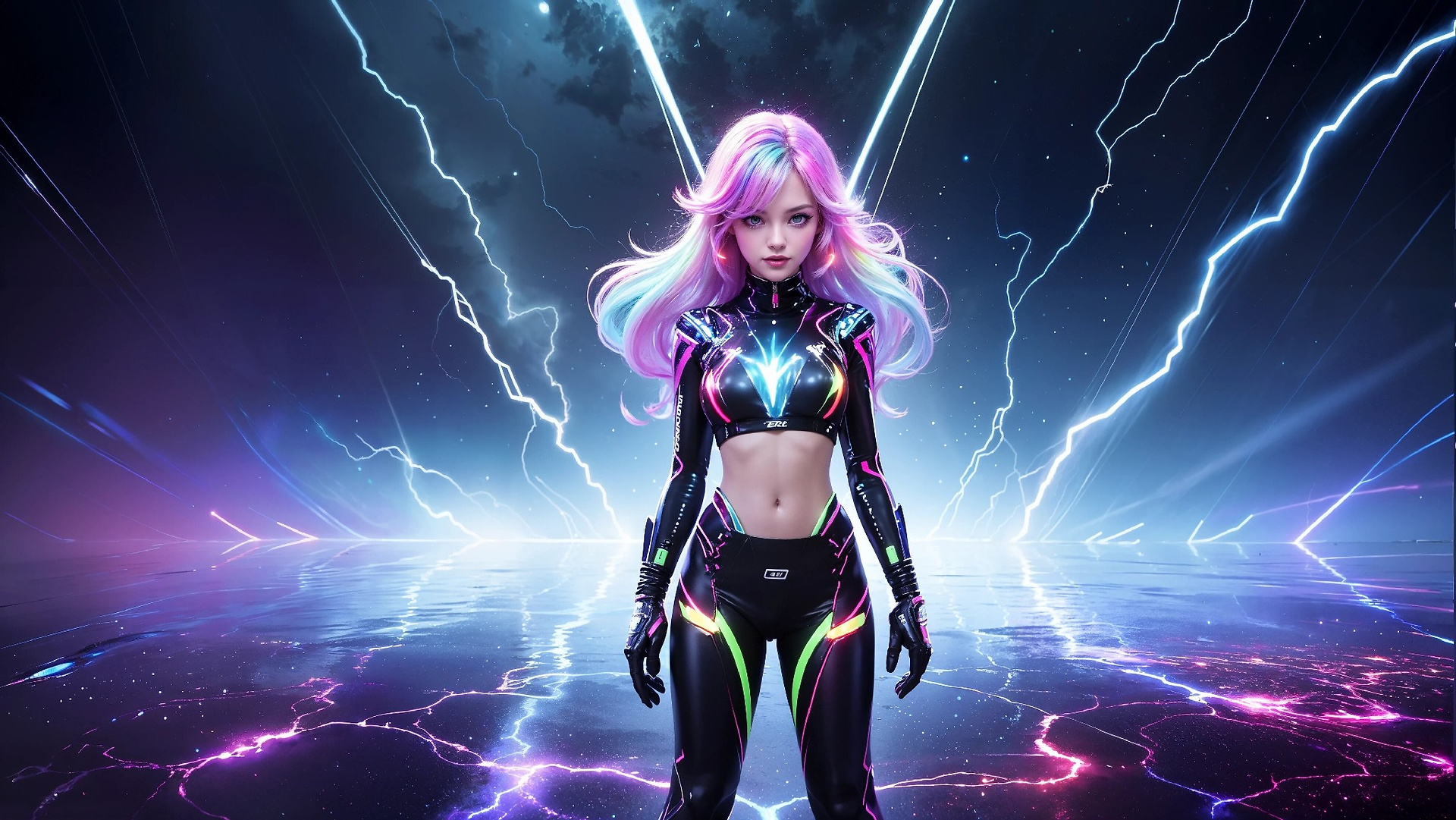 Charming Girl in an Alien Thunderstorm World