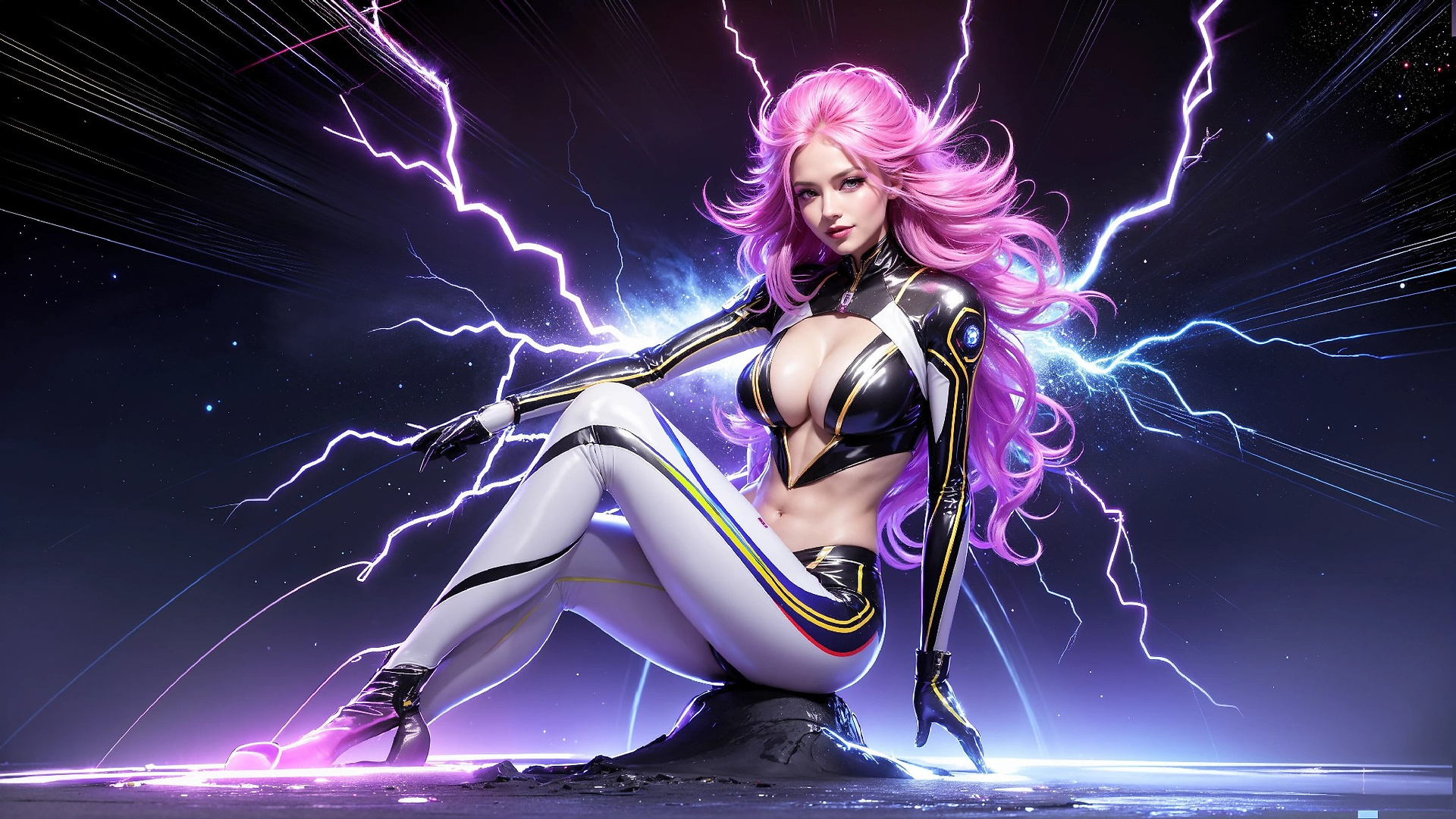 Charming Girl in an Alien Thunderstorm World