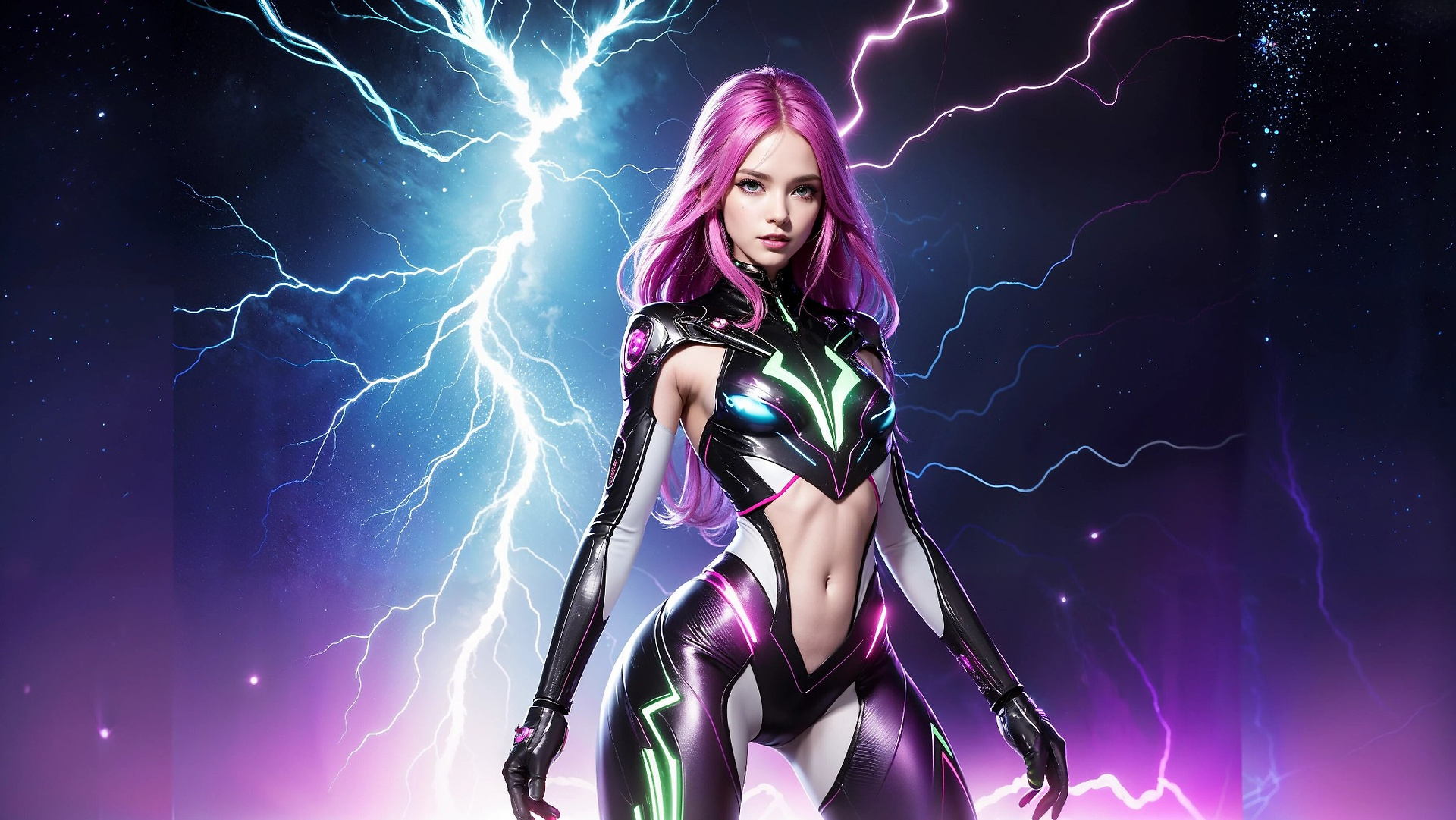 Charming Girl in an Alien Thunderstorm World