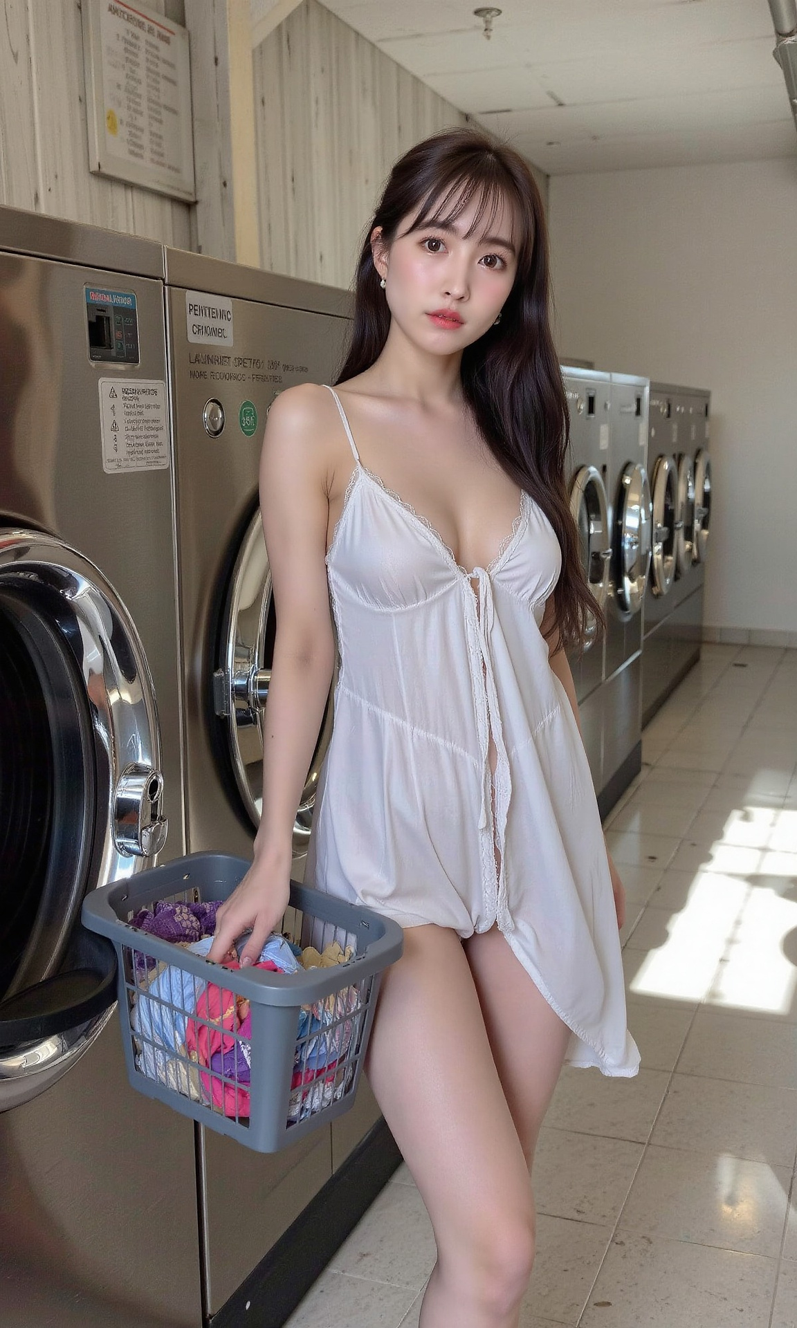 我只是來洗個衣服．不要一直盯著我看