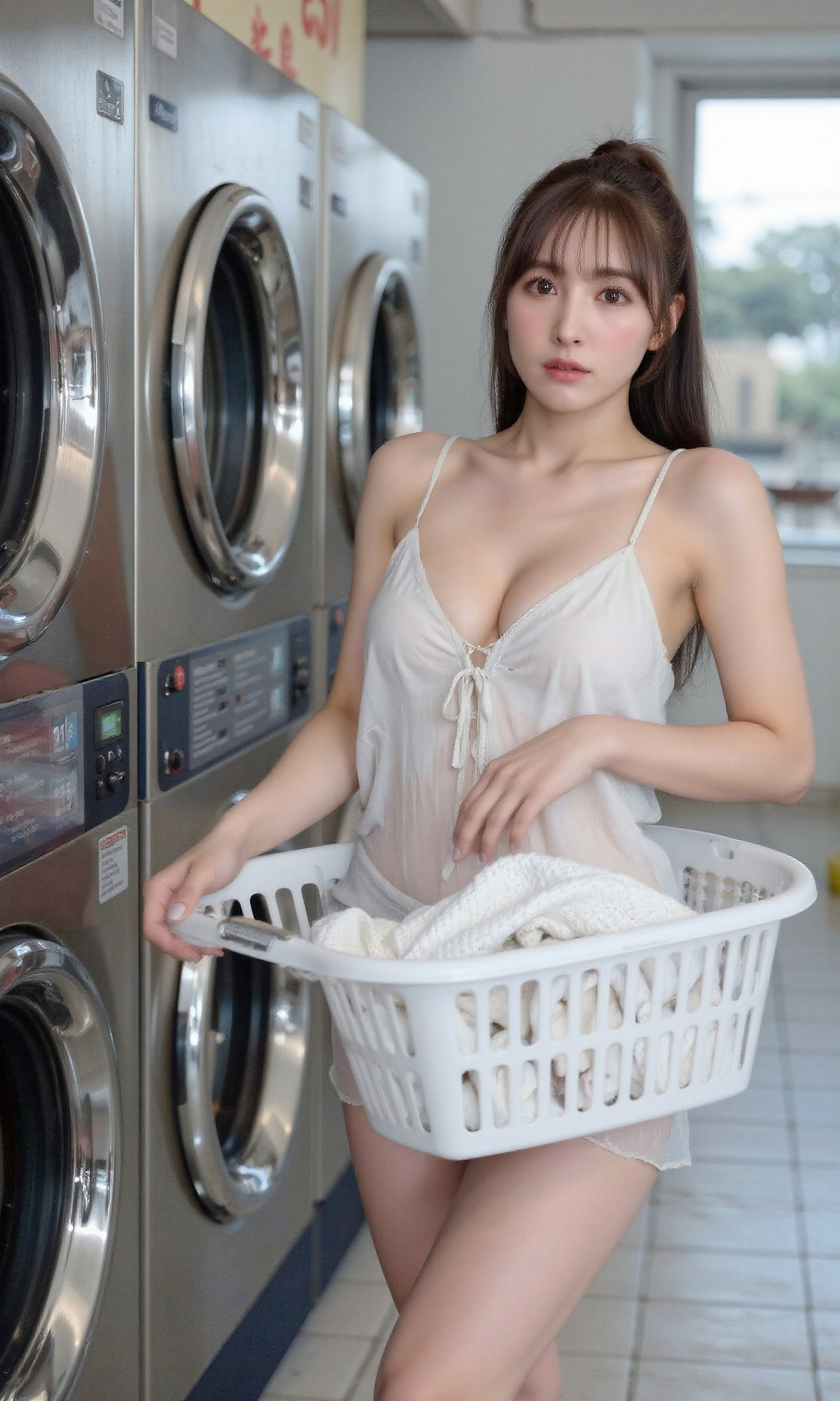 我只是來洗個衣服．不要一直盯著我看