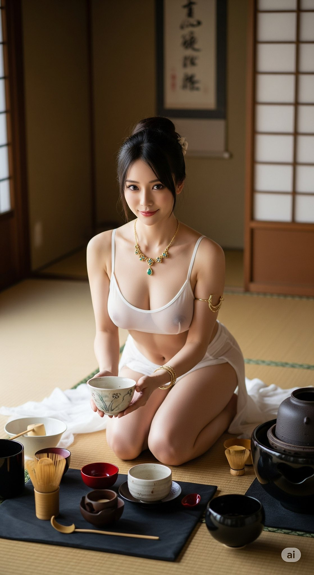 奉茶的妹子