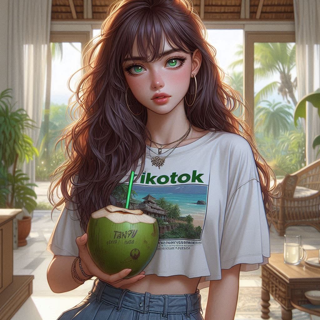 在熱帶渡假村喝涼的果汁
