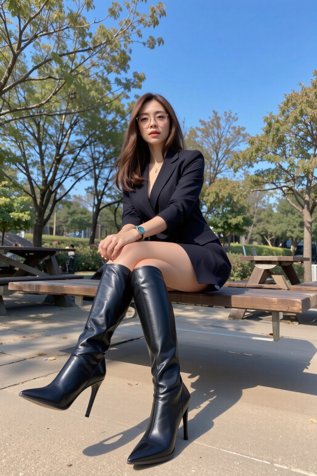 累了．在公園休息一下