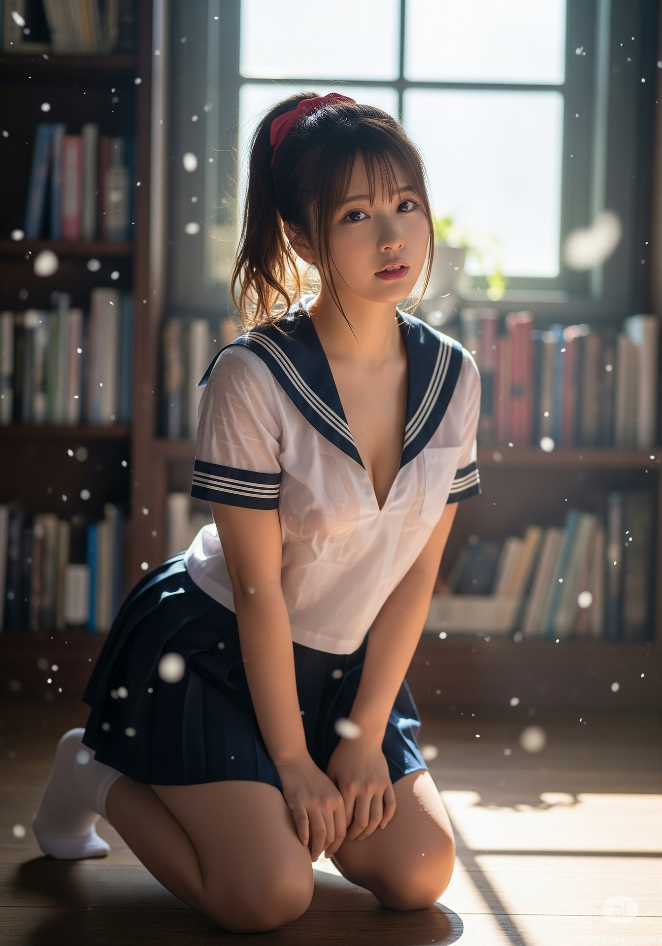 紫藤花下的凝眸