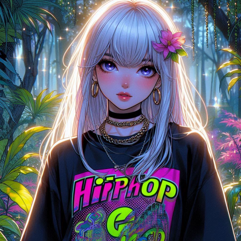 未來叢林中的龐克少女