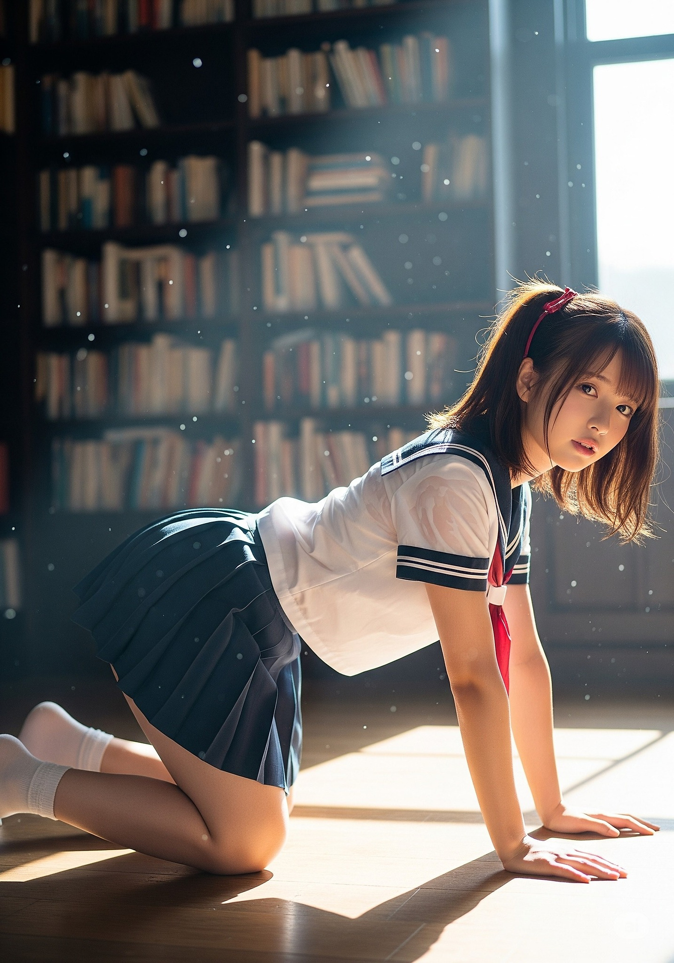 紫藤花下的凝眸