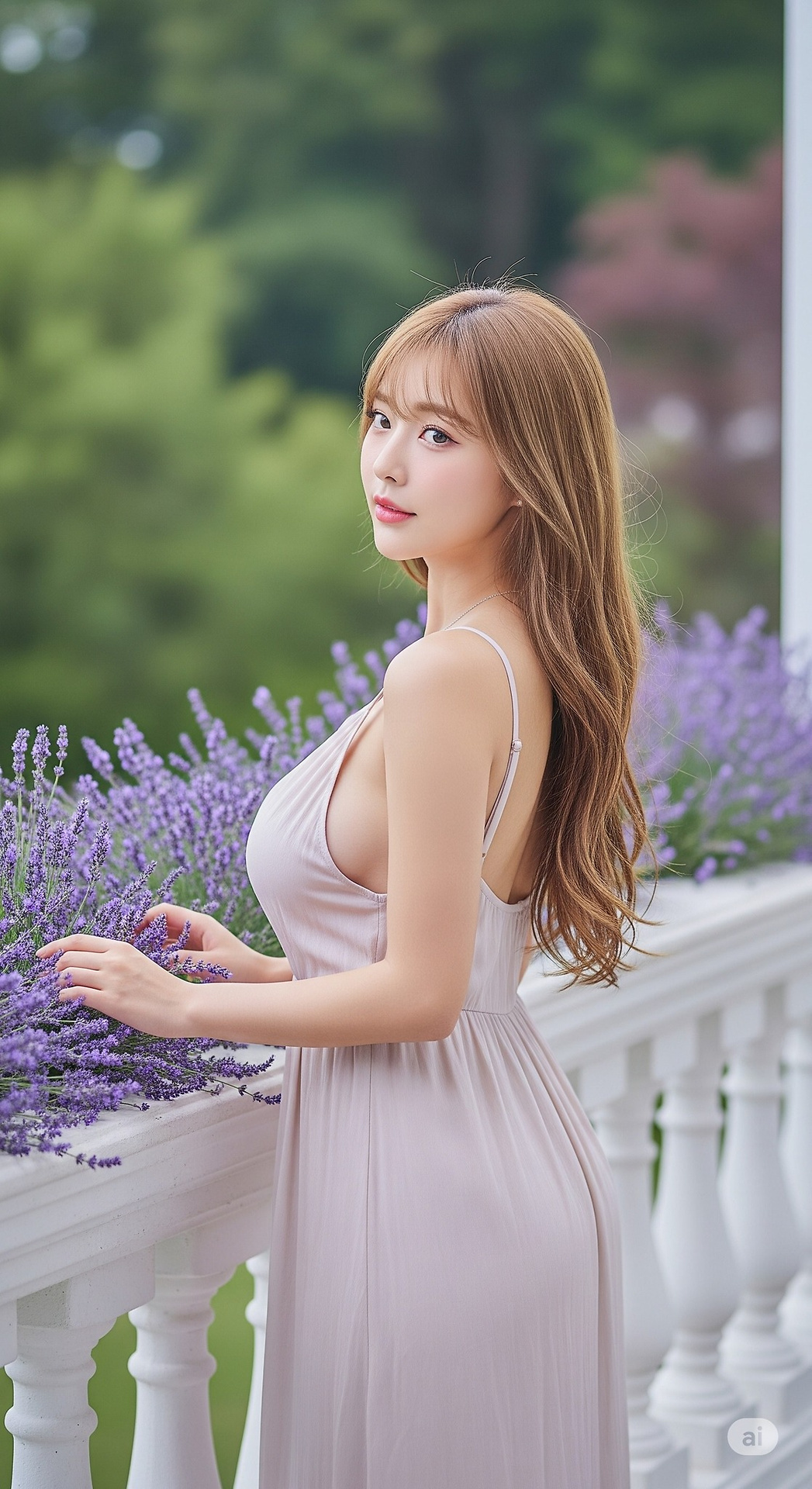 紫藤花下的凝眸