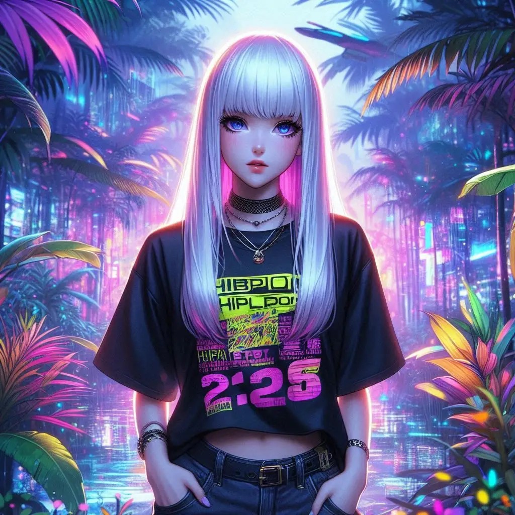 Punk Girl in the Jungle of the Future