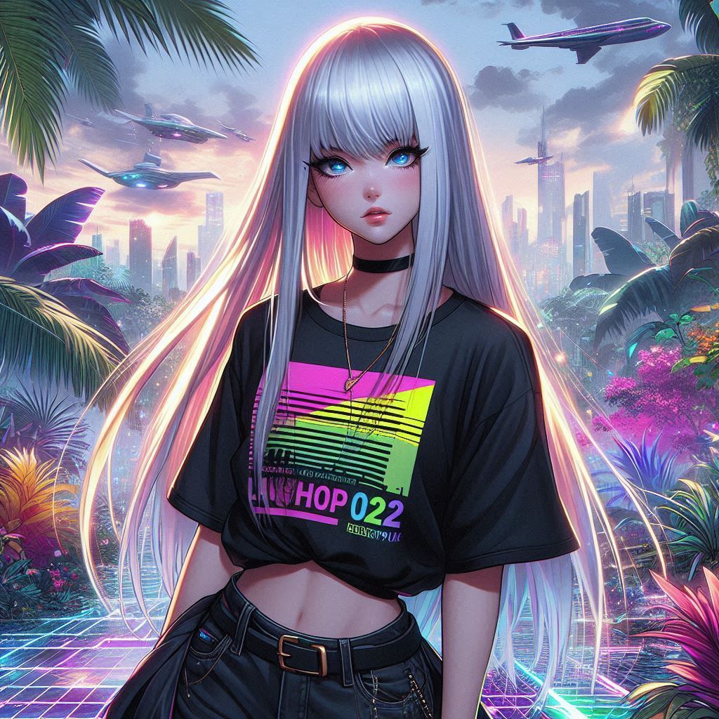 Punk Girl in the Jungle of the Future