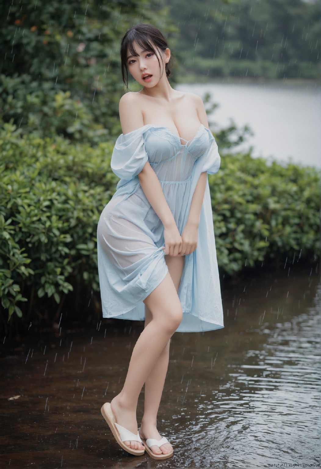 下雨了，衣服濕了