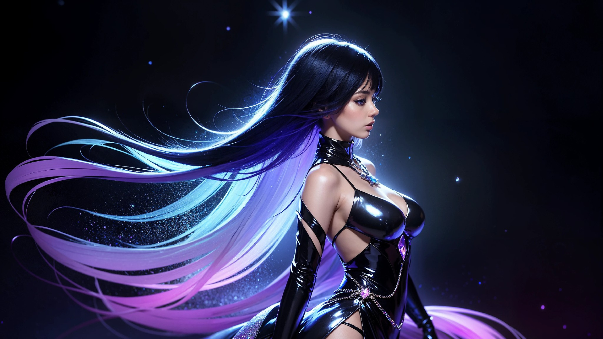 Vibrant Cosmic Princess Fashion