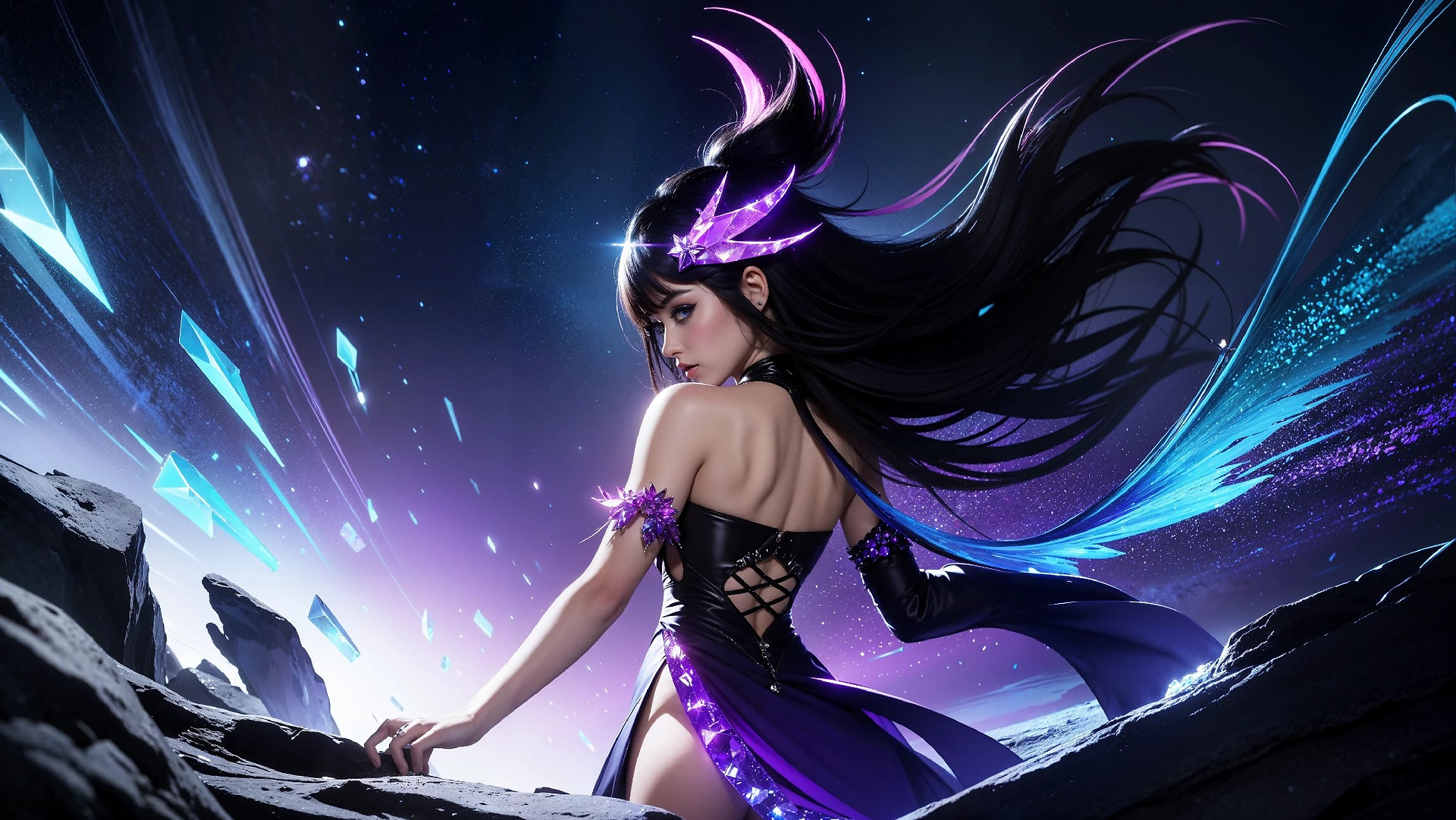 Vibrant Cosmic Princess Fashion