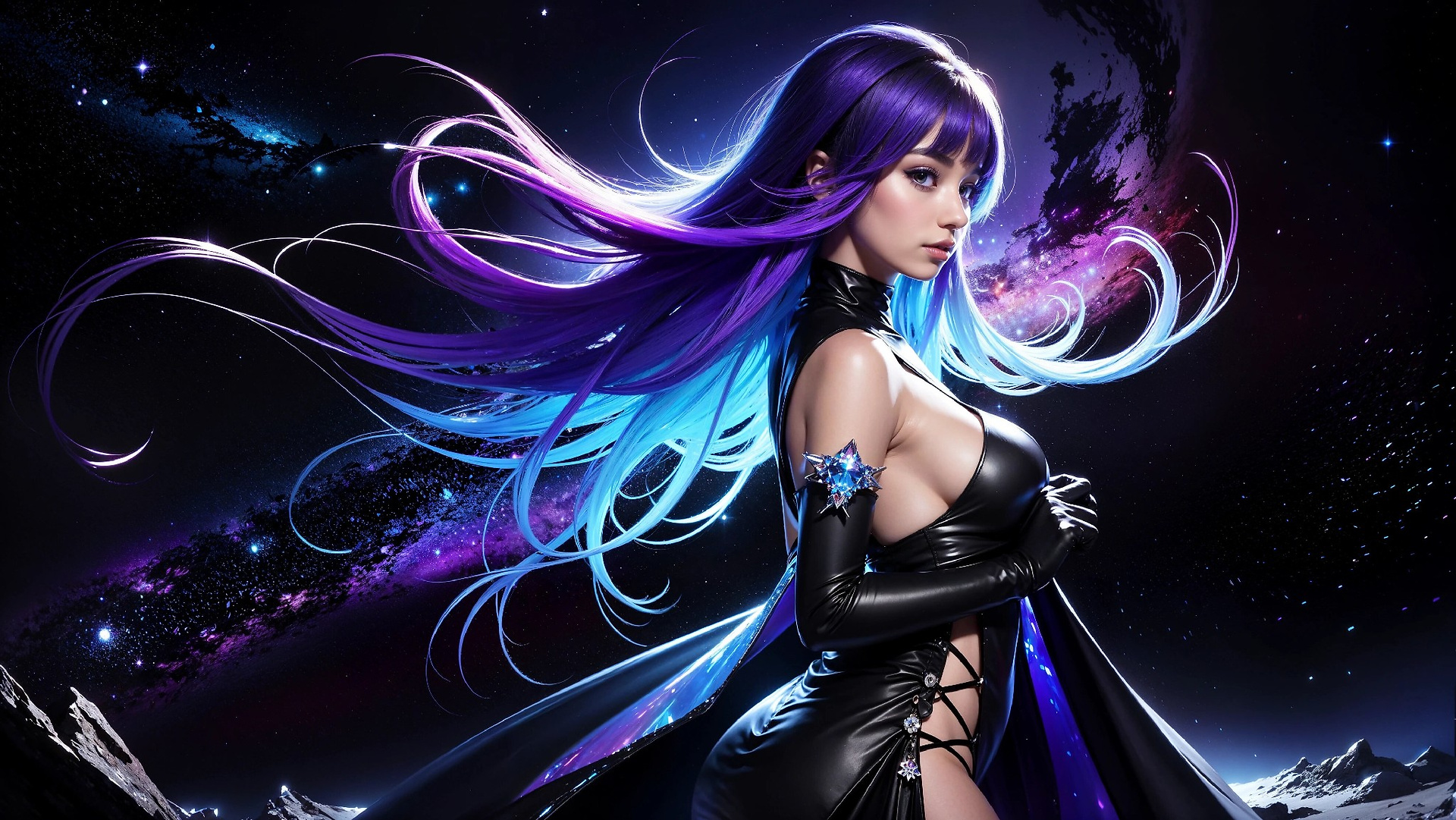 Vibrant Cosmic Princess Fashion