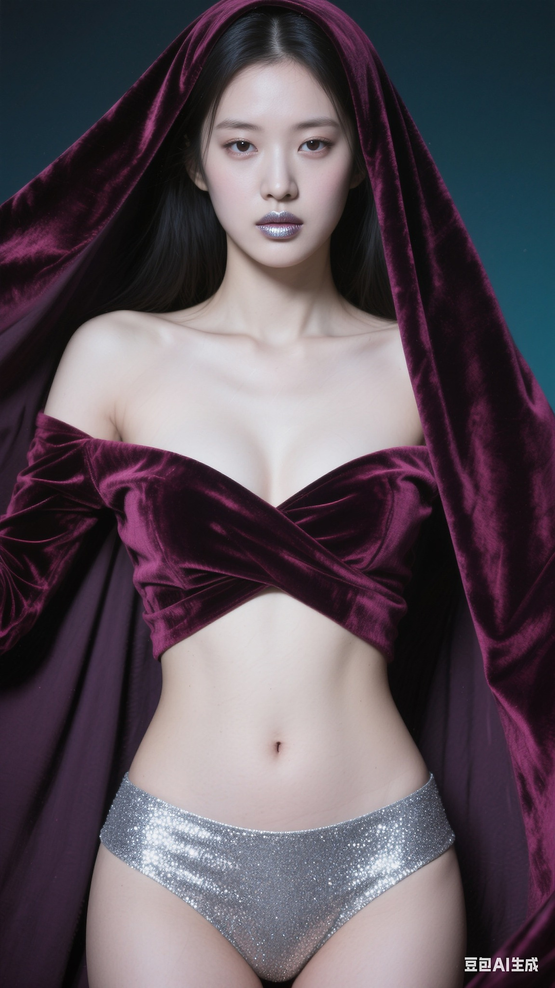 Shiny metallic fabric