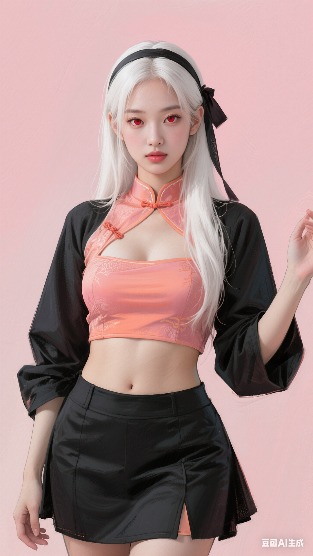 Chinese style open navel top