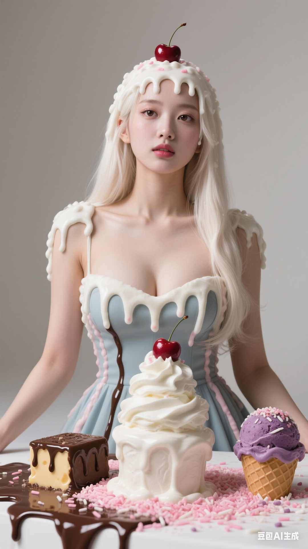 Cream Ice Cream Girl