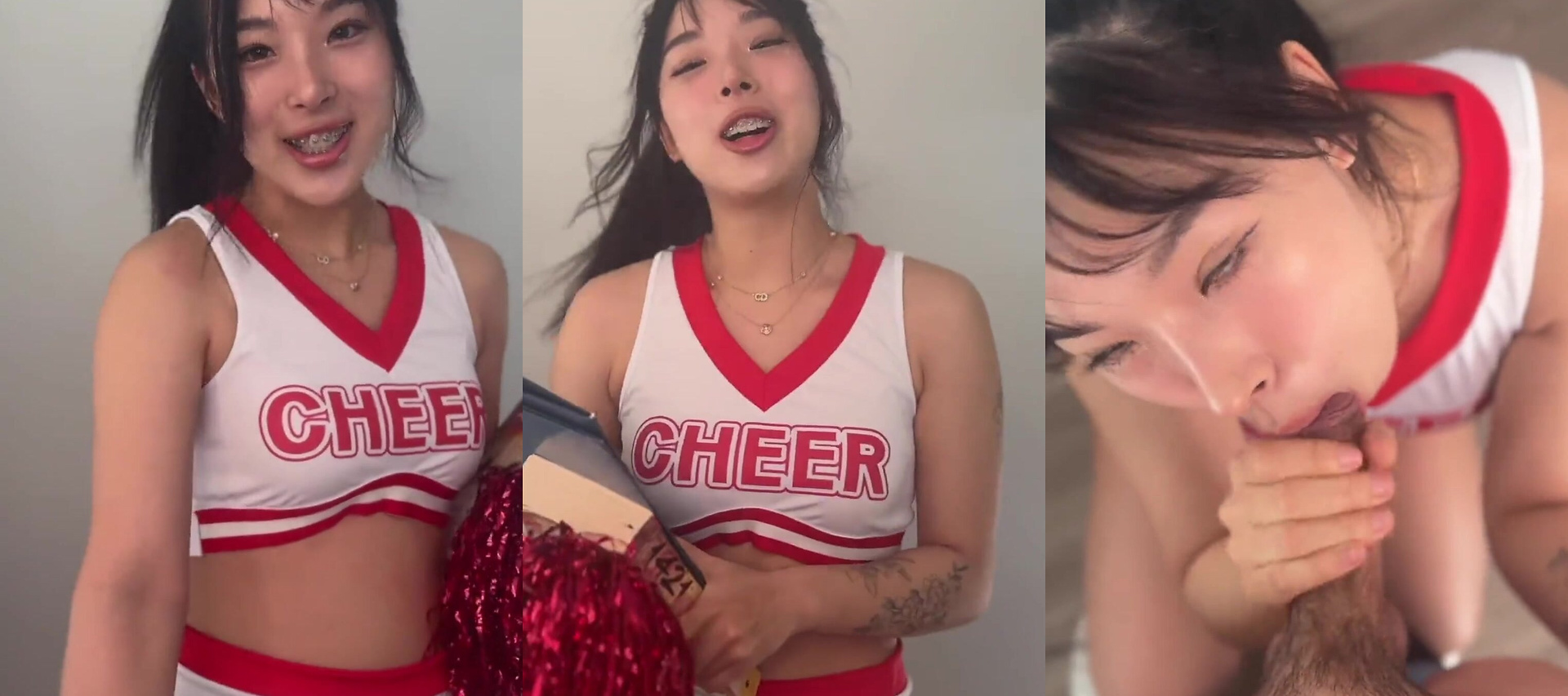 Braces girl performing oral sex + intercourse