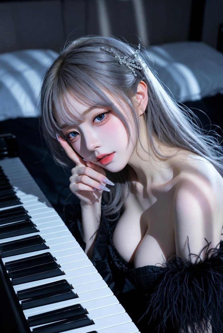 Sister practicing the piano
