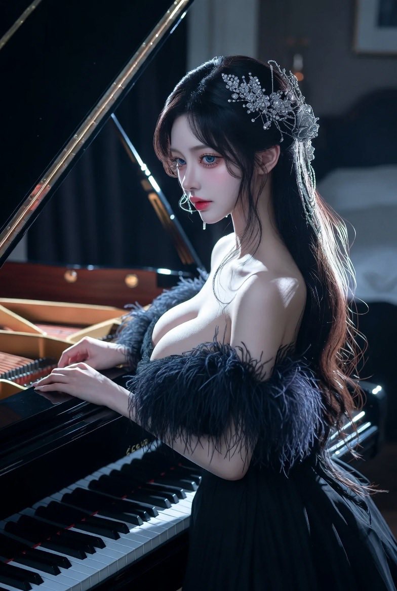 Sister practicing the piano