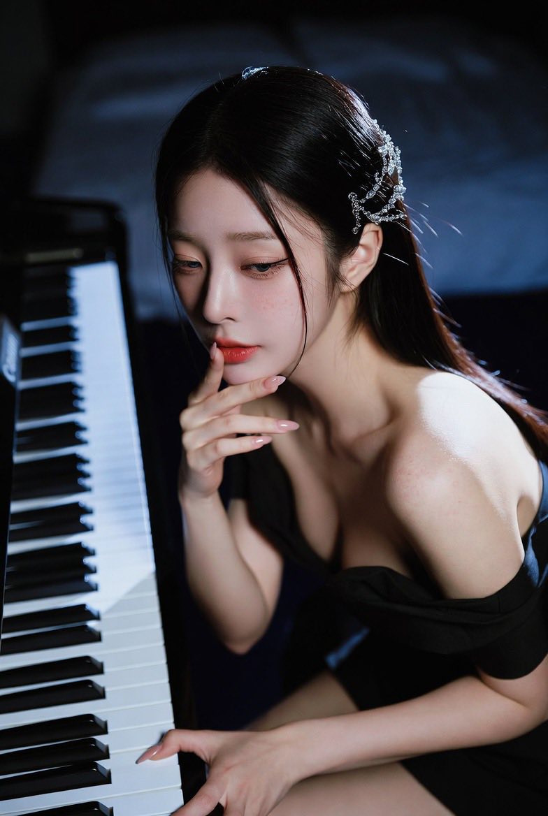 Sister practicing the piano