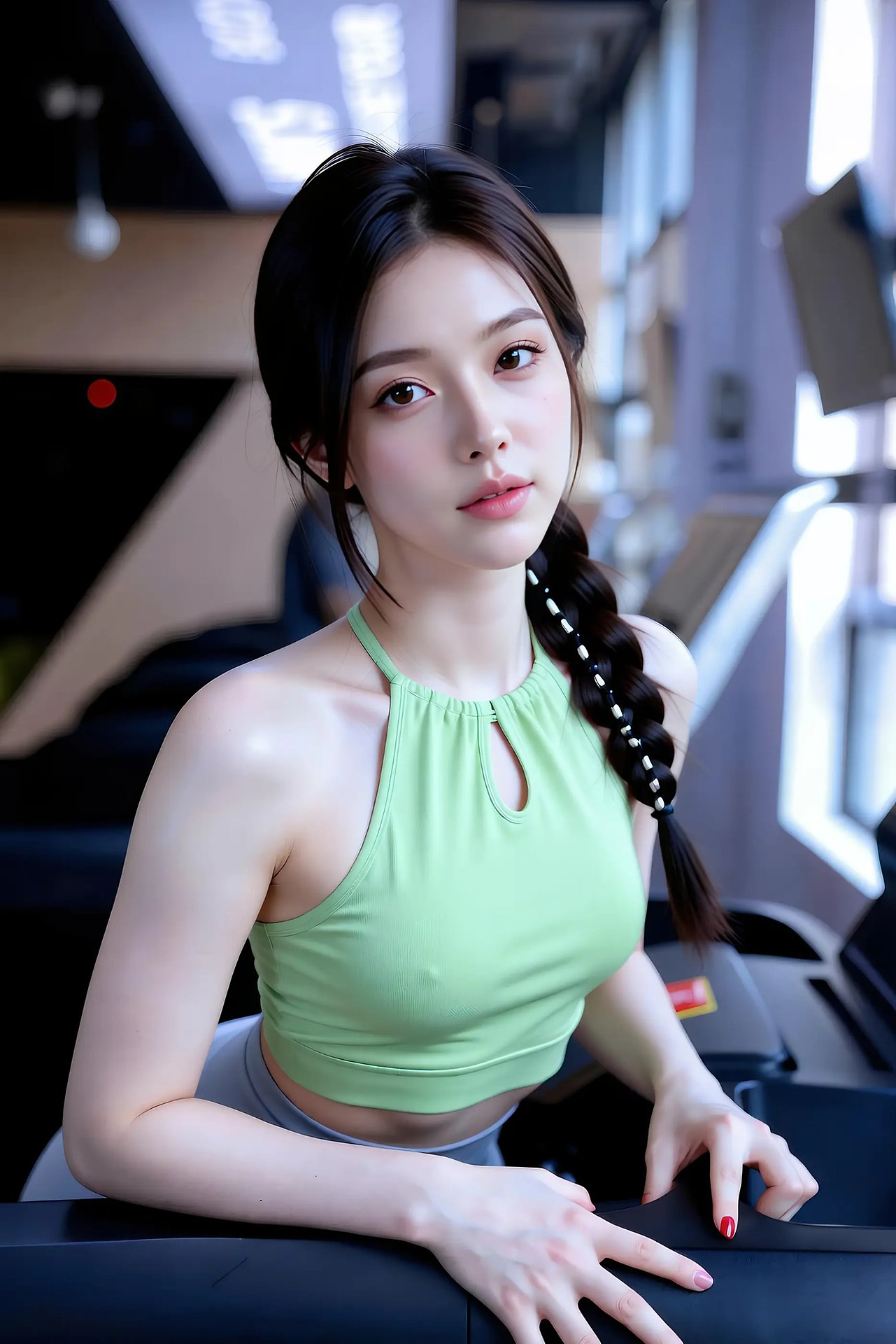 Sister Hee Lei – Avocado Green Digging Short Edition Sports Vest – Koleksi Gambar AI