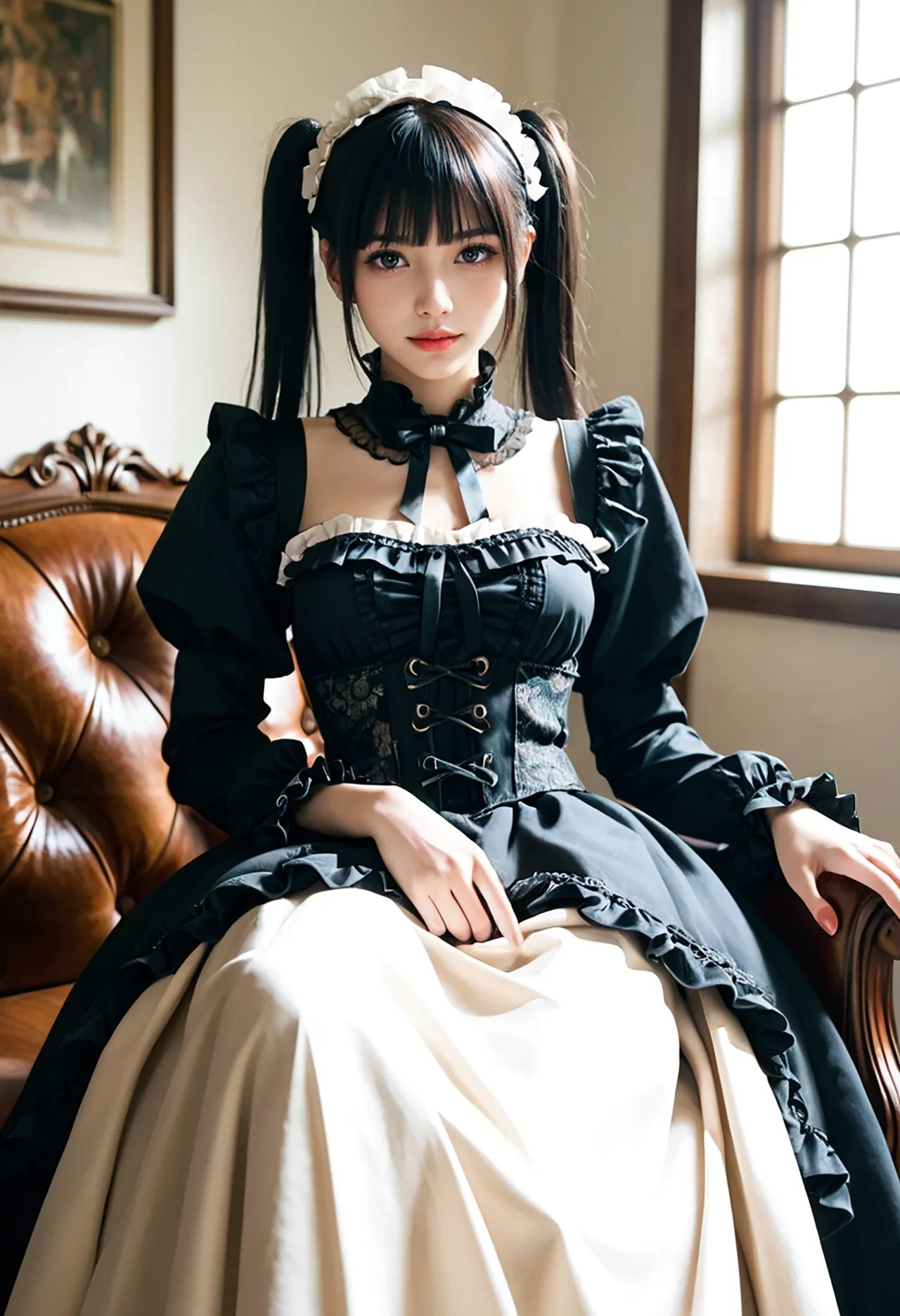 Twin-tail goth loli teenage girl and dressmaker insertion etch - Part 1