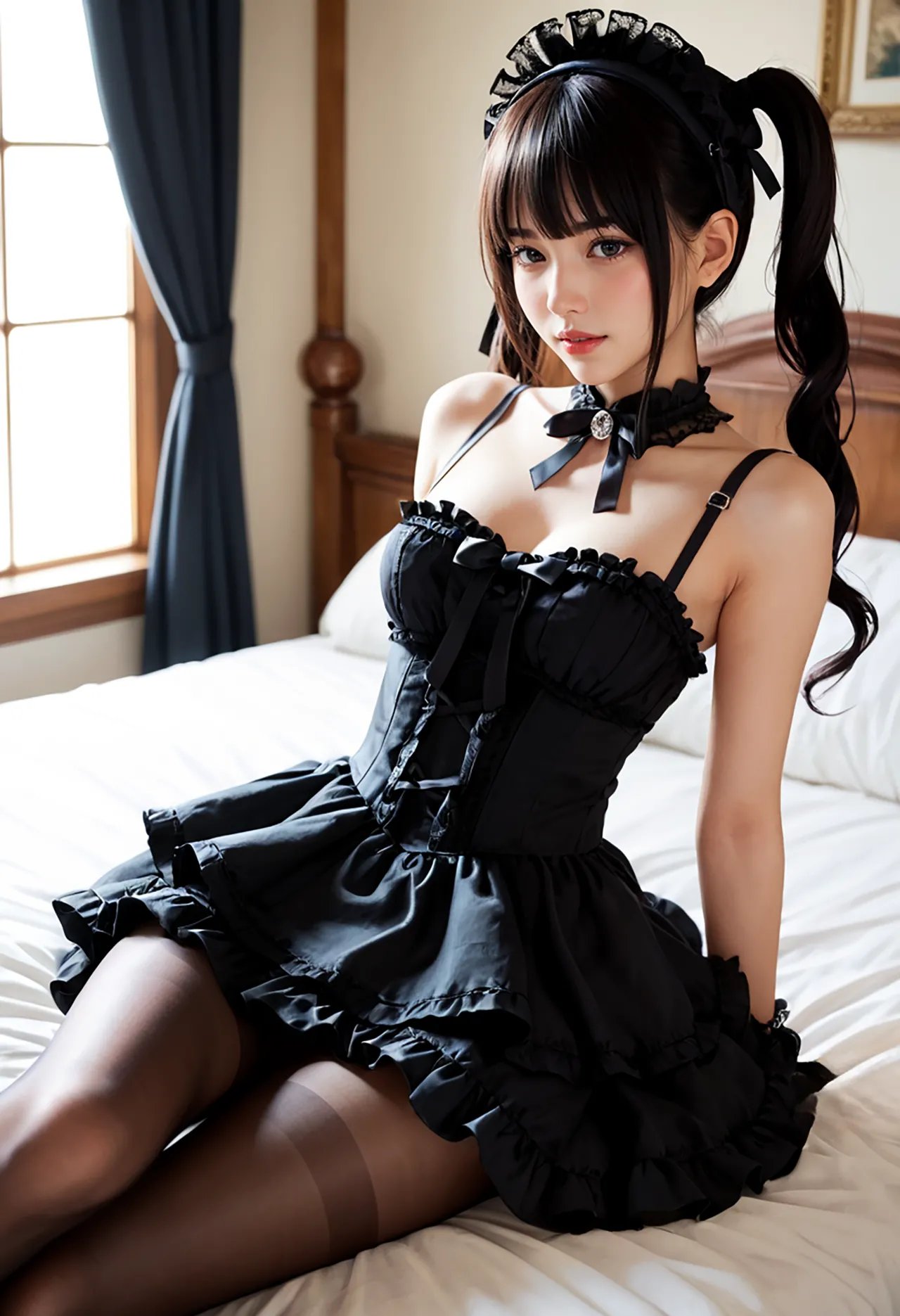 Twin-tail goth loli teenage girl and dressmaker insertion etch - Part 1